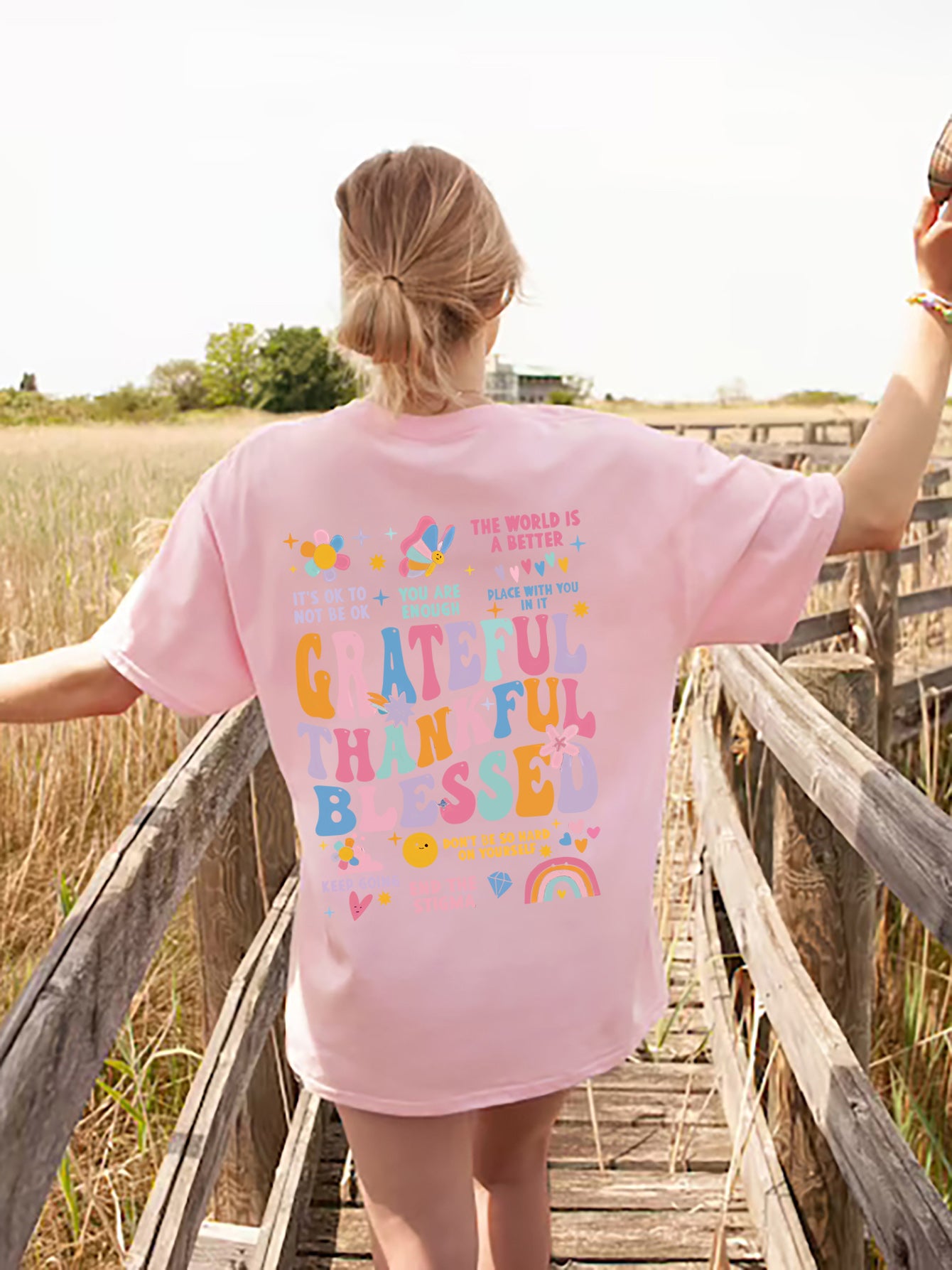 Letter Graphic Round Neck Short Sleeve T-Shirt - Scarlett's Riverside Boutique