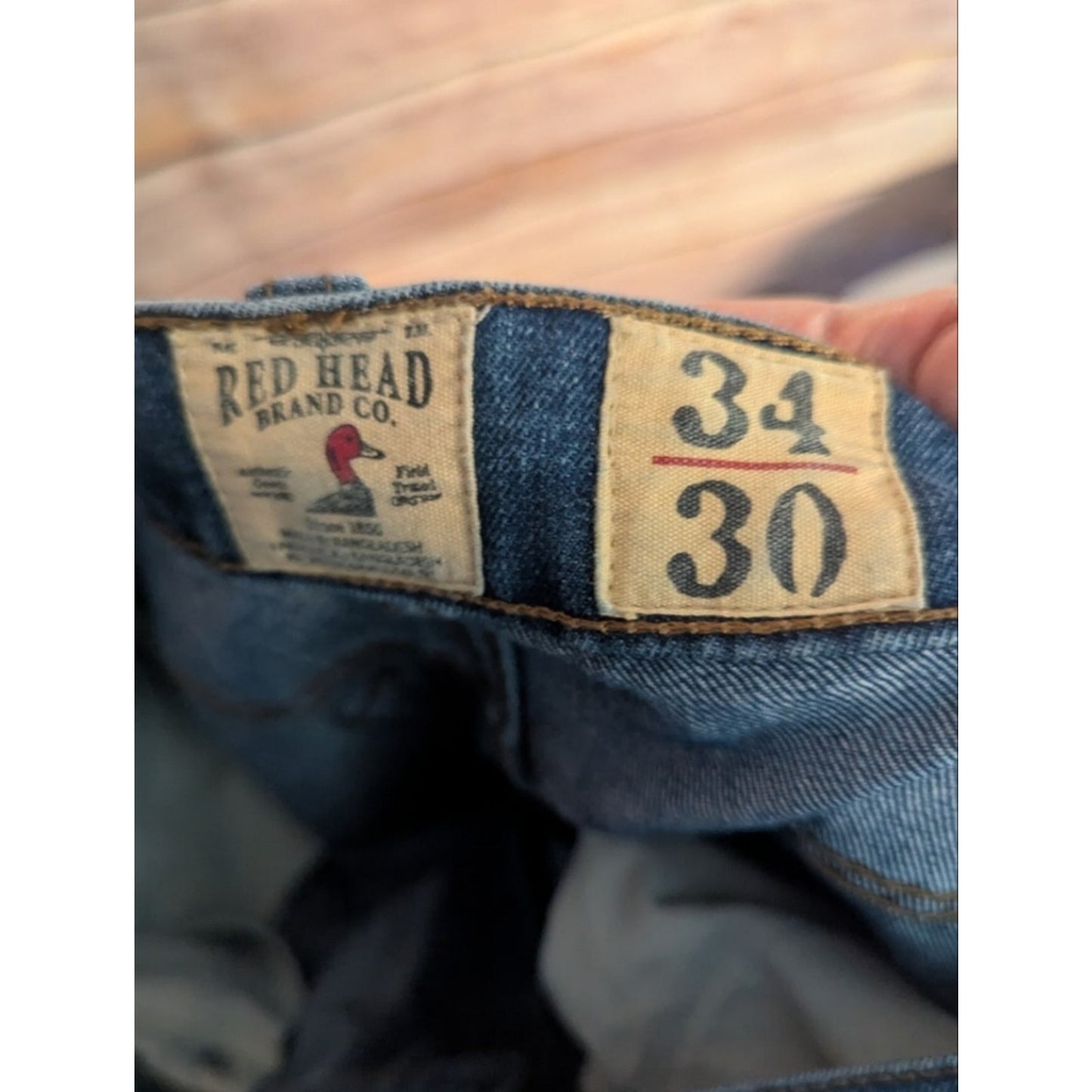 RedHead Brand Co Men’s Jeans 34x30 Blue Denim Straight Leg Stretch Work Casual P