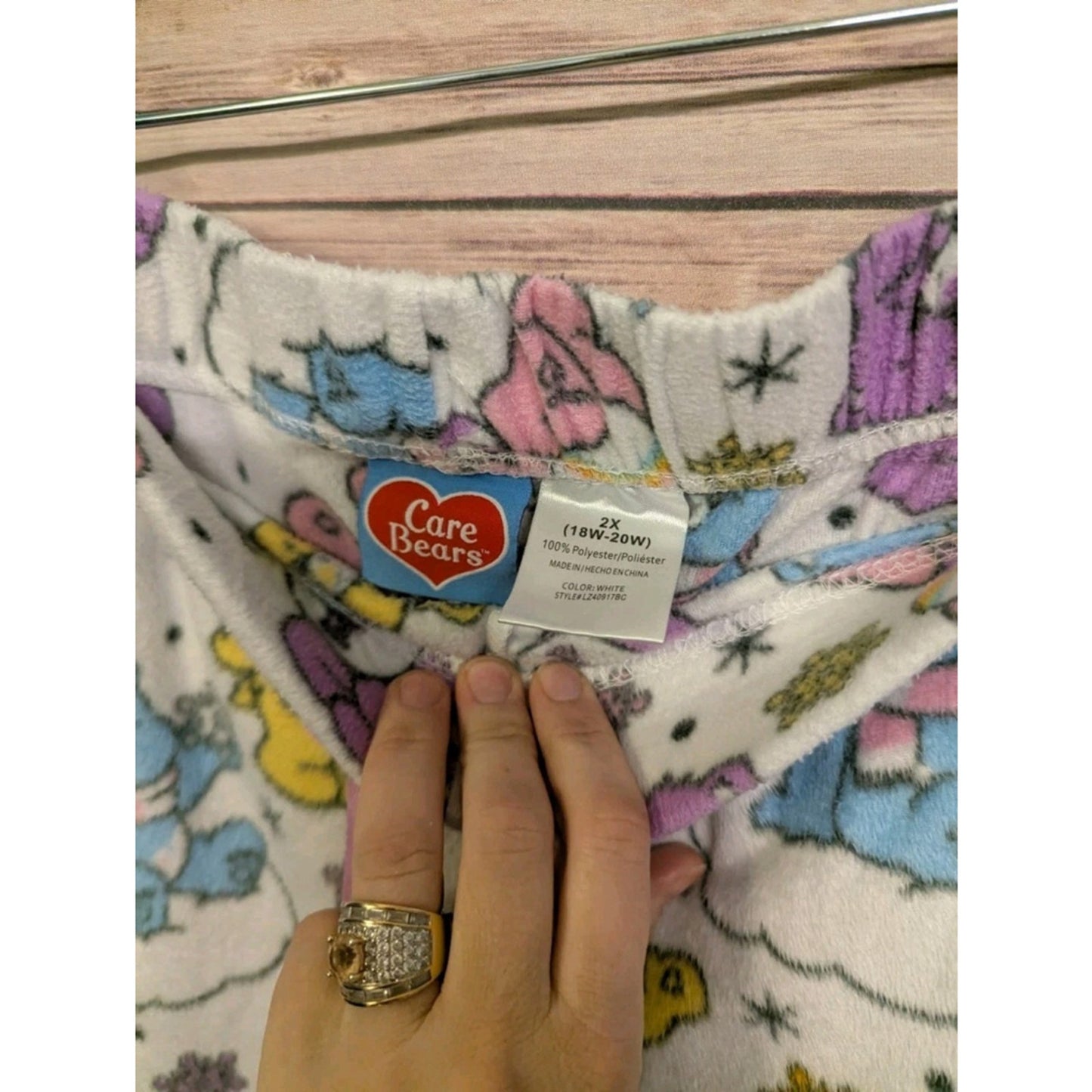 CARE BEARS Womens Jogger Lounge Pants 2xl Lightweight Minky Fleece Cuffed