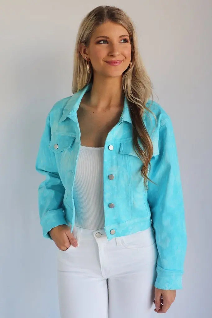Ocean Blue Jean Jacket - Scarlett's Riverside Boutique