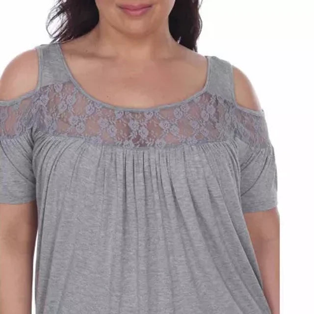 3xl canari lace cold shoulder top