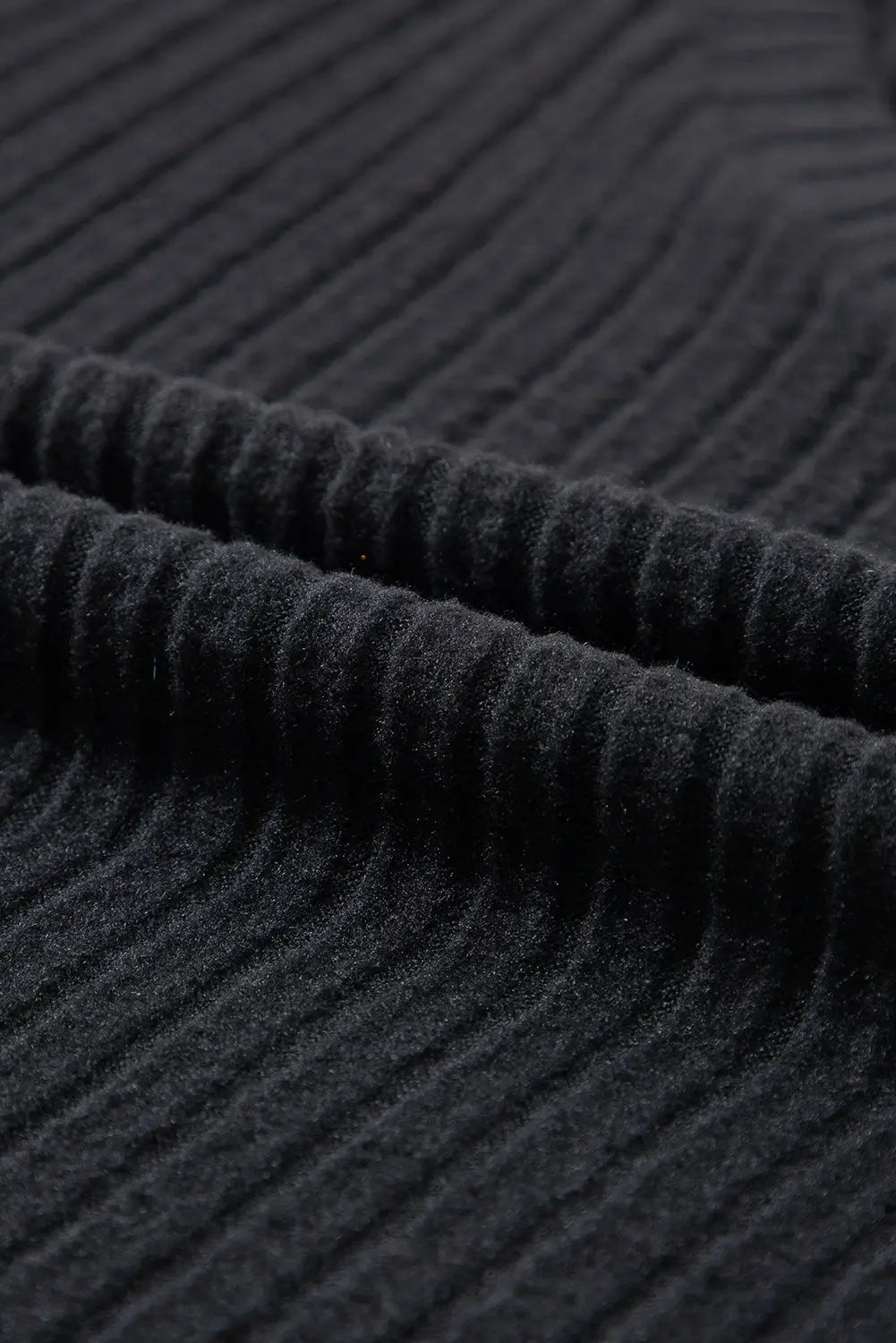 Black Ribbed Knit V Neck Slouchy Two-piece Outfit - Scarlett's Riverside Boutique