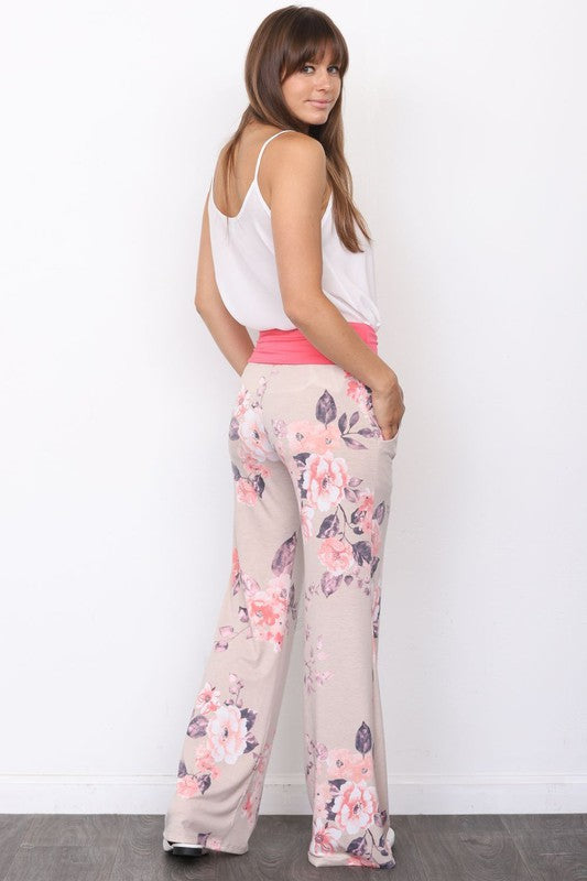 Vintage Floral Wide Leg Pants - Scarlett's Riverside Boutique