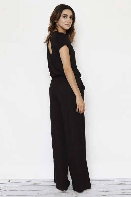 Short Sleeve Jumpsuit W/Pocket - Scarlett's Riverside Boutique