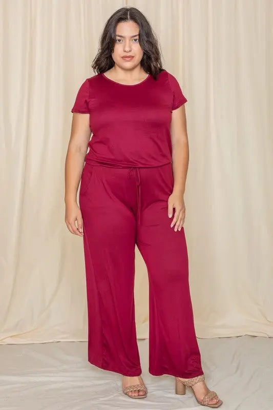 Short Sleeve Jumpsuit W/Pocket - Scarlett's Riverside Boutique
