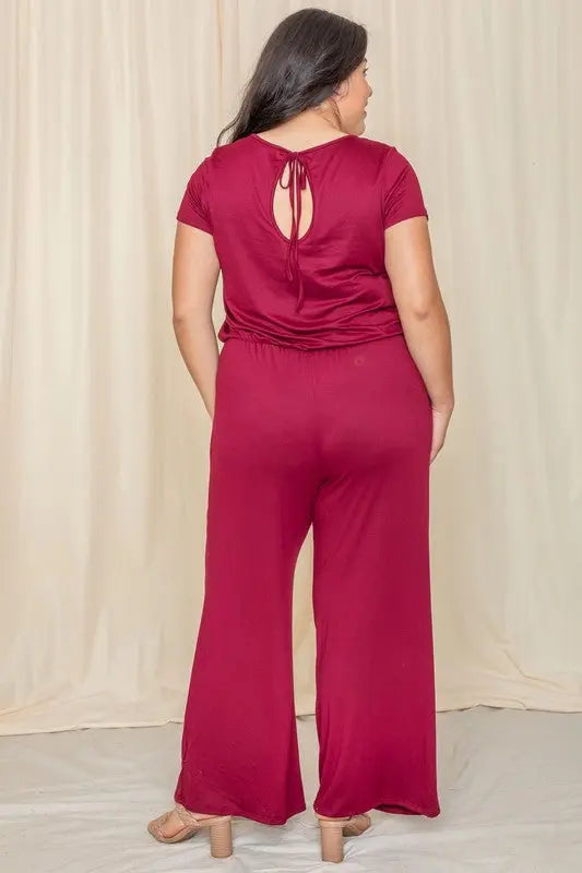 Short Sleeve Jumpsuit W/Pocket - Scarlett's Riverside Boutique