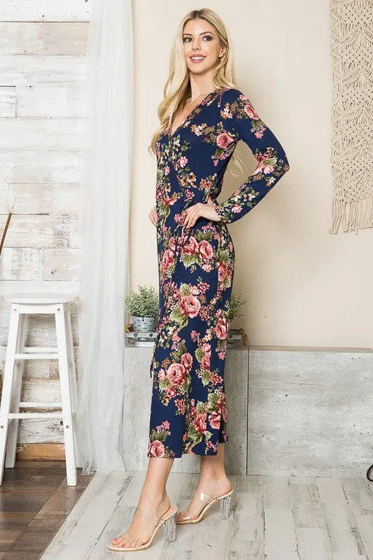 Floral Maxi Wrap Dress - Scarlett's Riverside Boutique