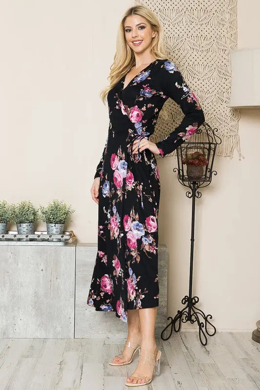 Floral Maxi Wrap Dress - Scarlett's Riverside Boutique
