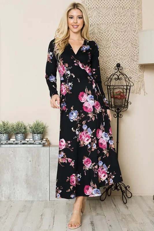 Floral Maxi Wrap Dress - Scarlett's Riverside Boutique