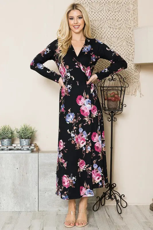 Floral Maxi Wrap Dress - Scarlett's Riverside Boutique