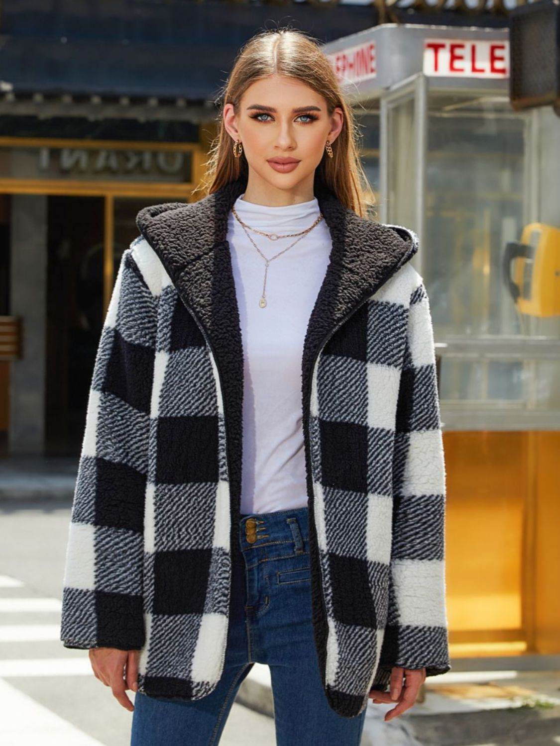 Two-Side Wear Hooded Coat - Scarlett's Riverside Boutique