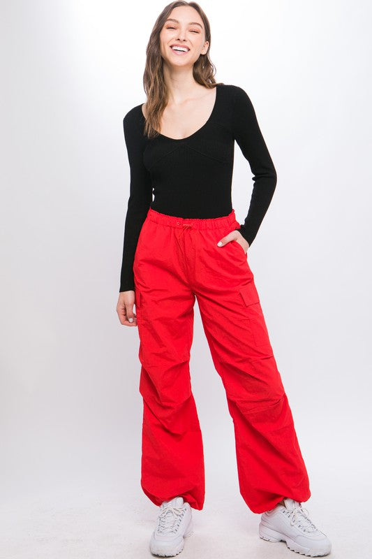 Loose Fit Parachute Cargo Pants - Scarlett's Riverside Boutique
