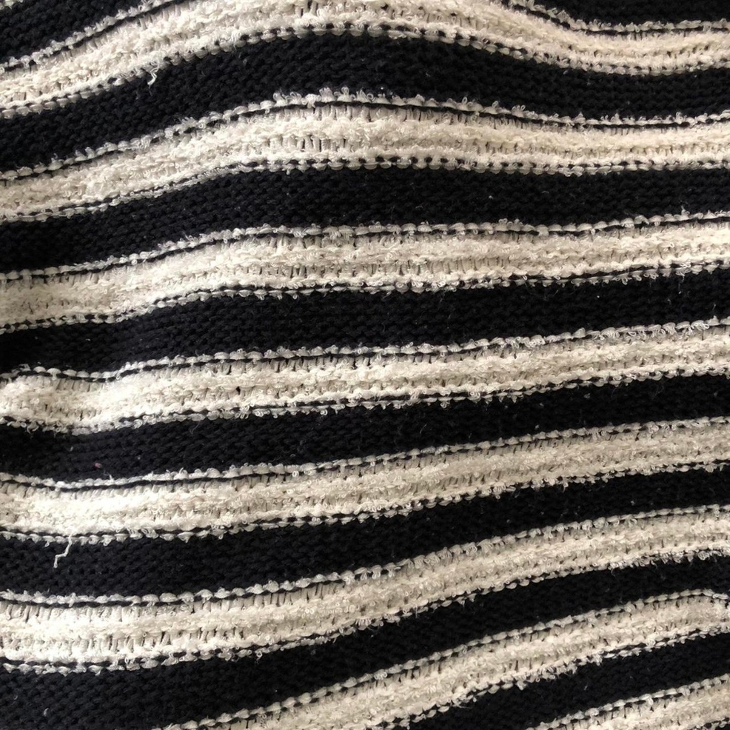 Kori America Size Large Black White Striped Knit Sweater Top Short Sleeve Lightw