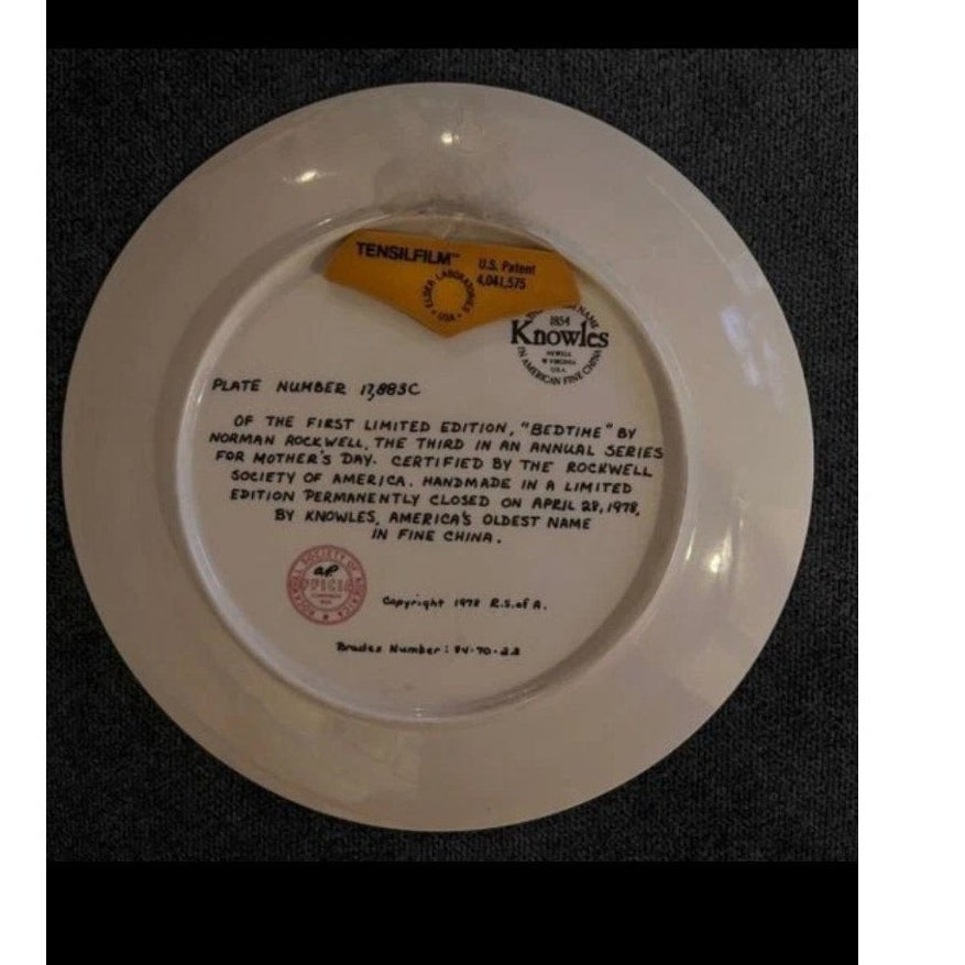 Knowles Norman Rockwell Mother's Day Collector Plates 1978 1979 Limited Edition