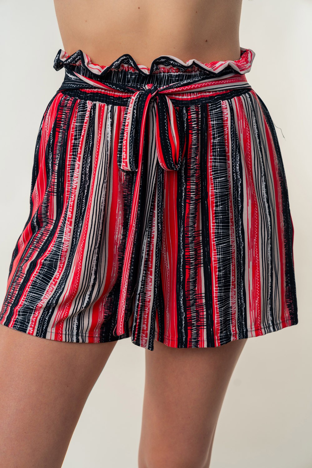 White Birch Full Size High Waisted Striped Shorts - Scarlett's Riverside Boutique
