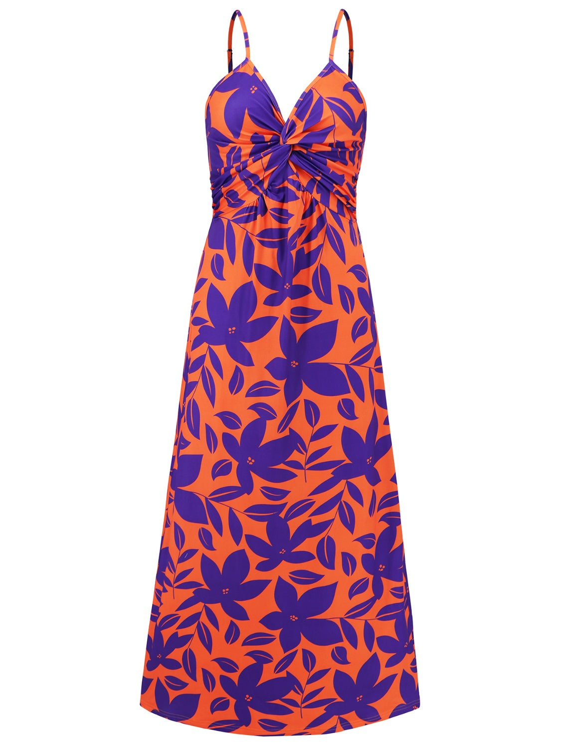 Twisted Printed V-Neck Cami Dress - Scarlett's Riverside Boutique