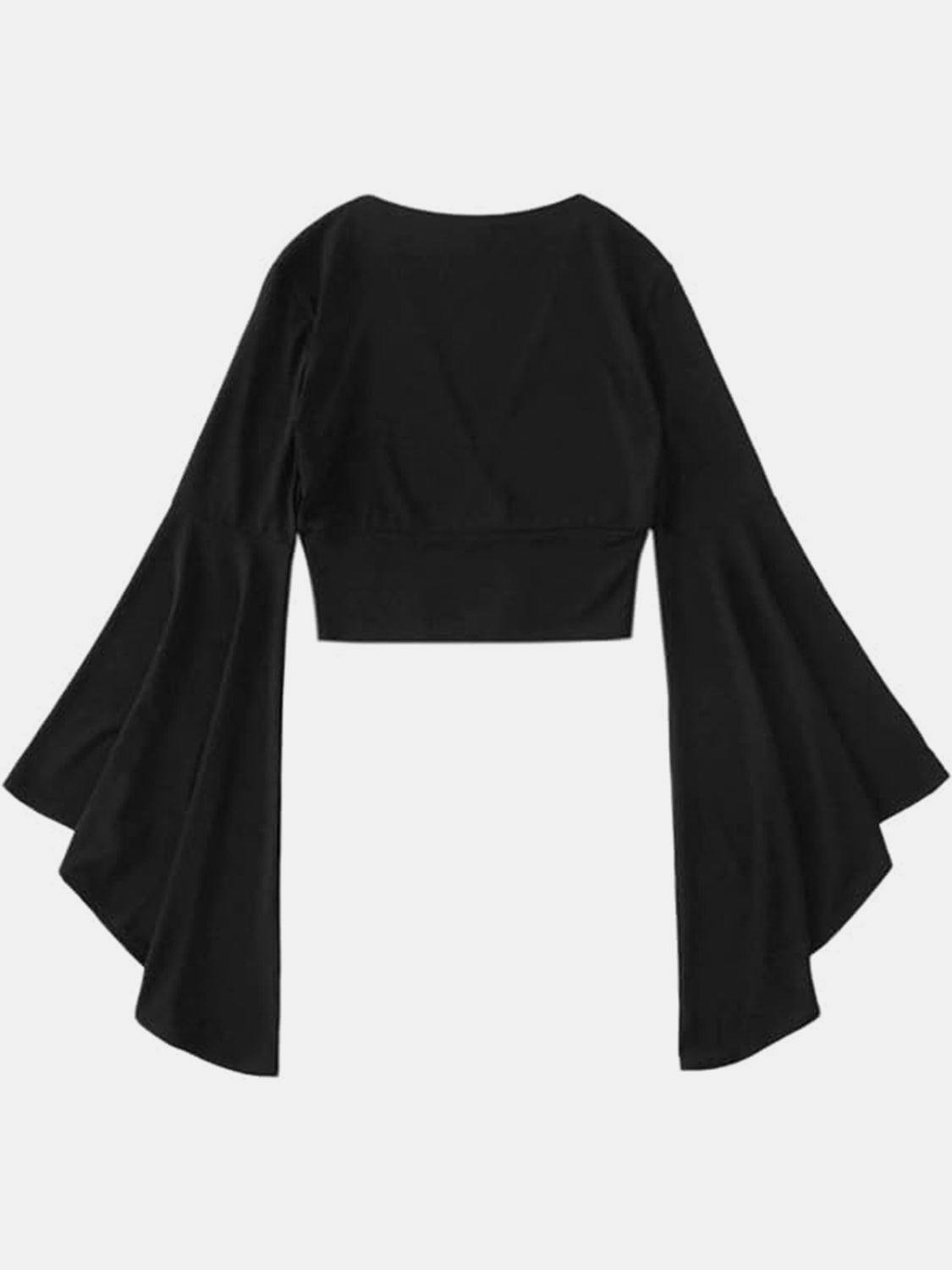 Plunge Flare Sleeve Cropped Top - Scarlett's Riverside Boutique