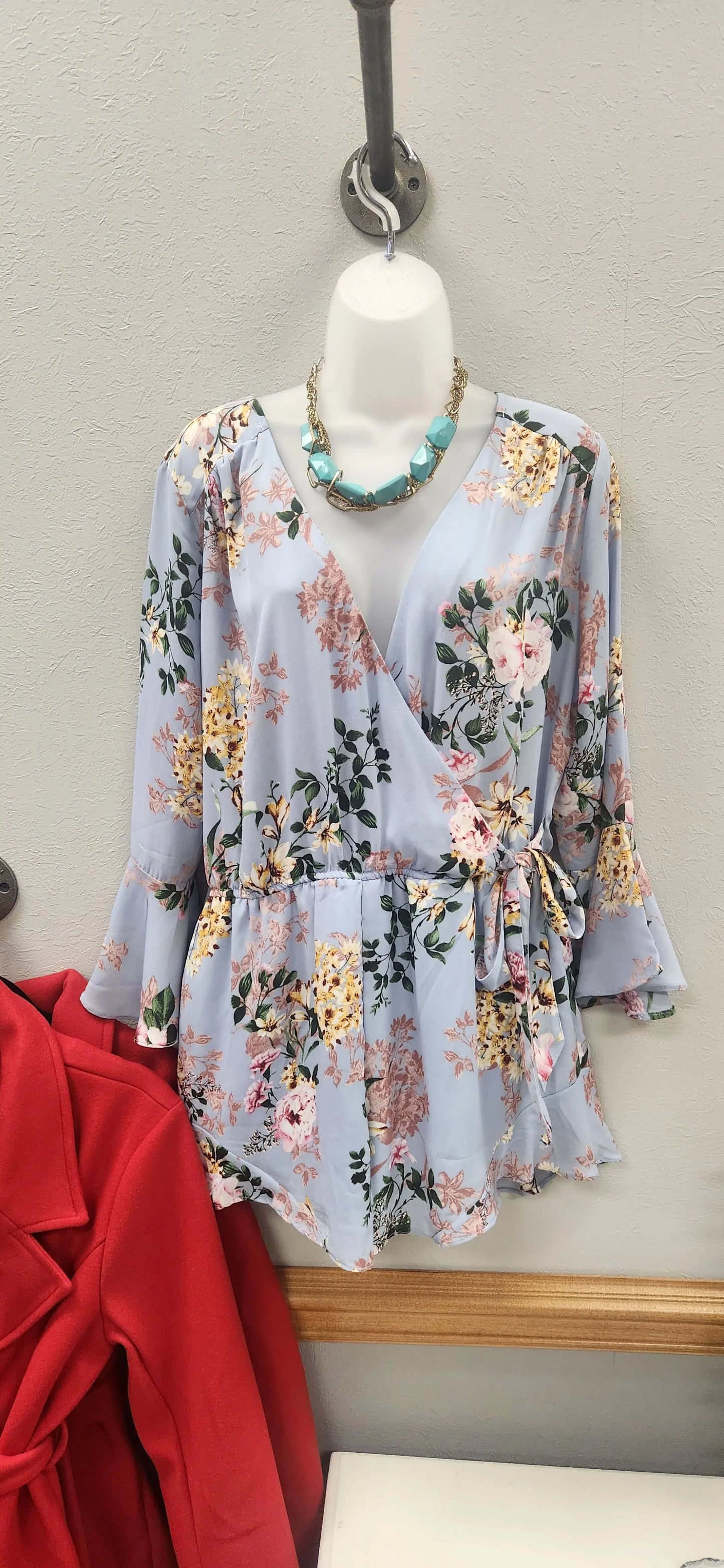 Blue Floral Romper RS 25 - Scarlett's Riverside Boutique