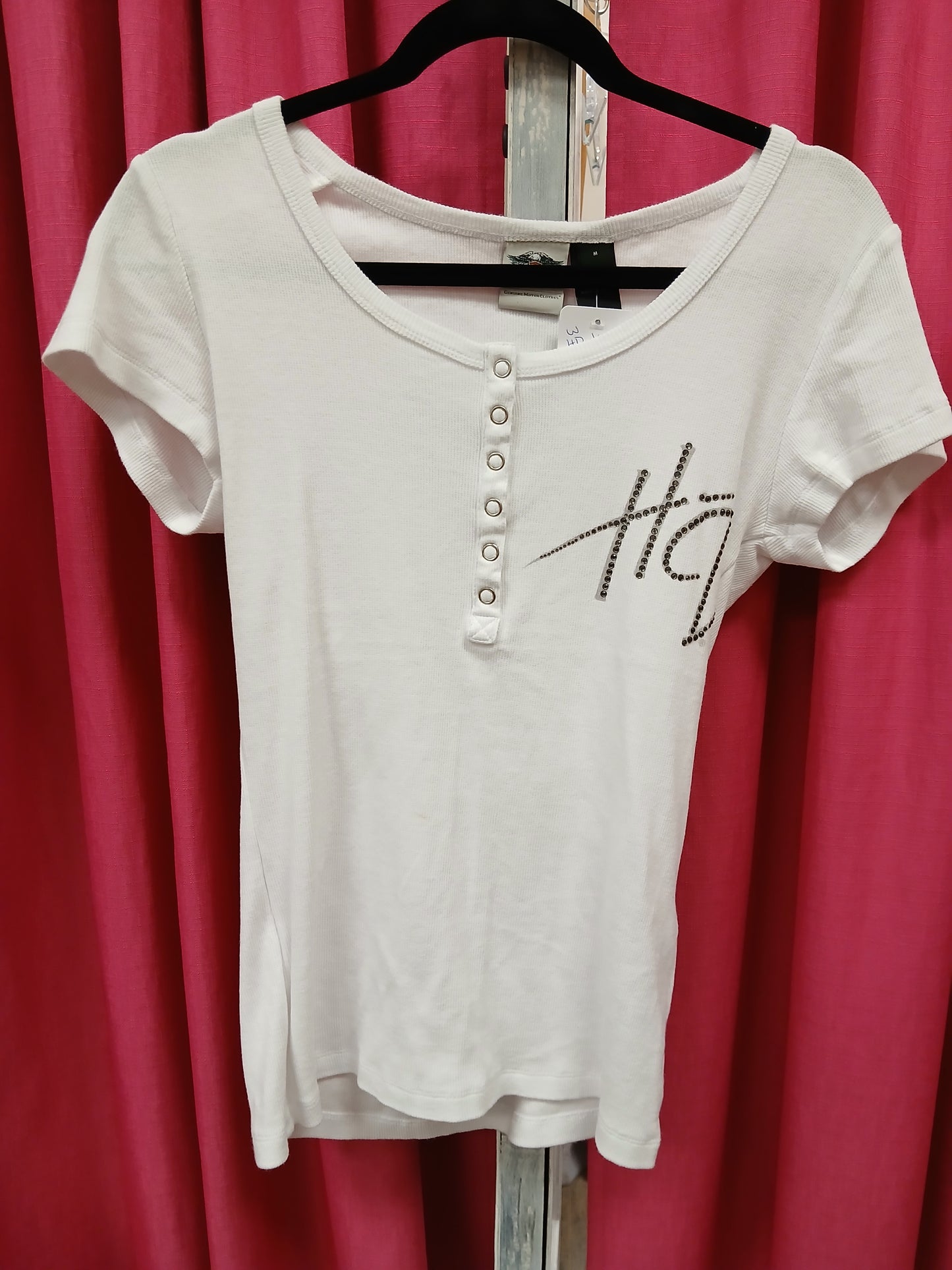 White Harley Davidson Shirt - Scarlett's Riverside Boutique