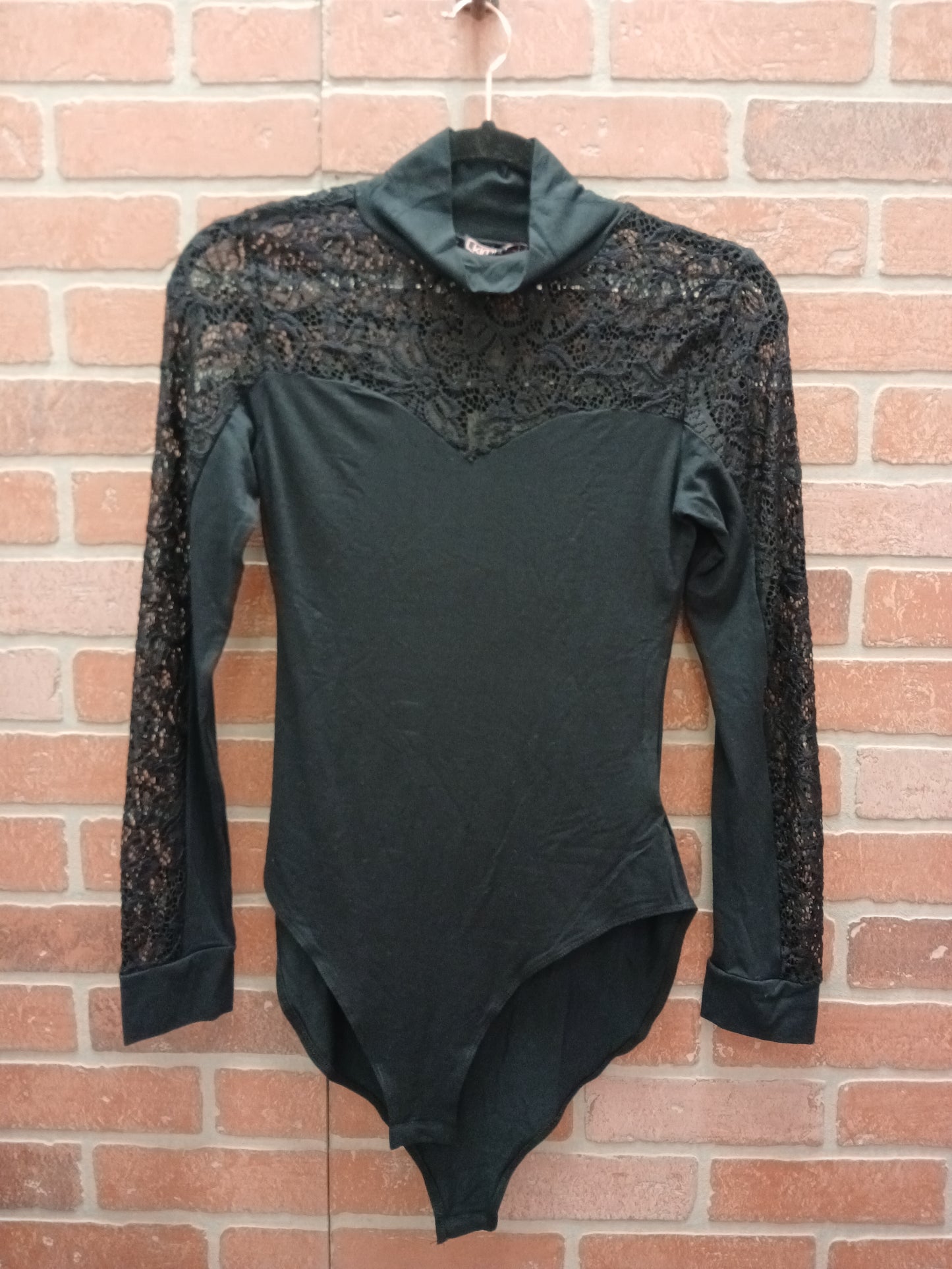 Black Kimi+Kai Bodysuit w/ lace sleeves and chest - Scarlett's Riverside Boutique