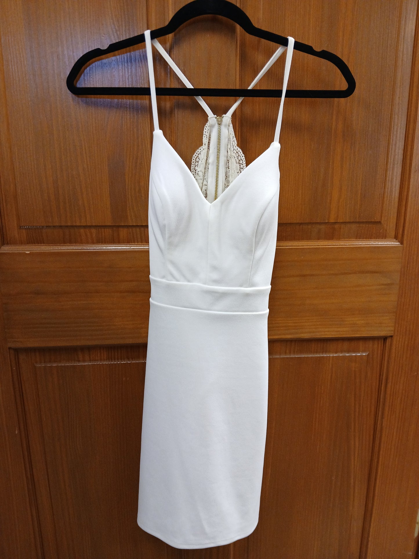 City Triangles White Spaghetti Strap Dress with Back Lace RS 99 - Scarlett's Riverside Boutique