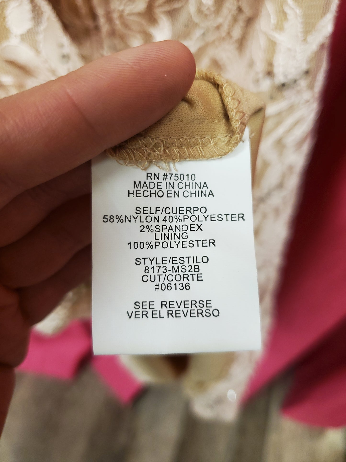 Pink Rose Lace Dress w/ Sparkle - Scarlett's Riverside Boutique