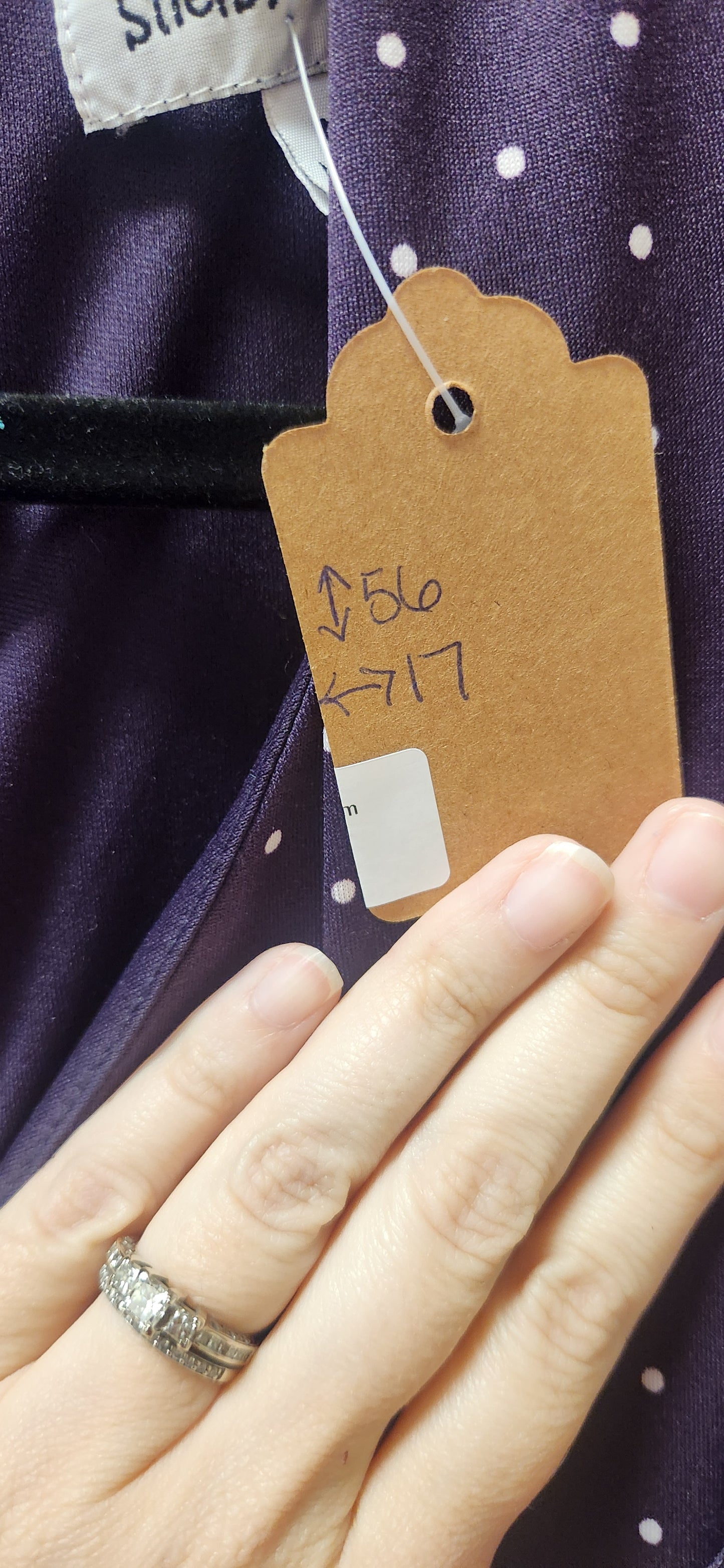 Eggplant Polka Dot Jumpsuit. Size M. RS 35 - Scarlett's Riverside Boutique