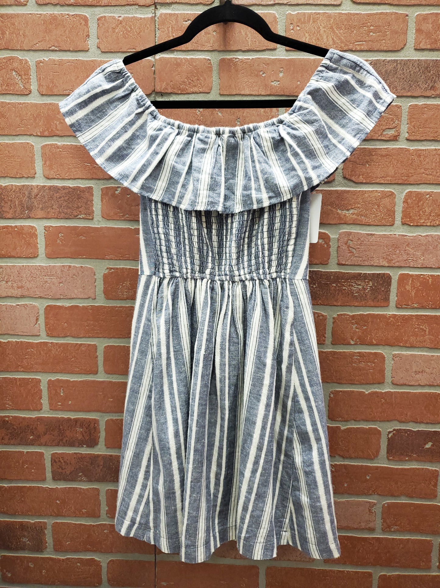 Blue and White Vertical Striped Dress RS. Size XS. - Scarlett's Riverside Boutique