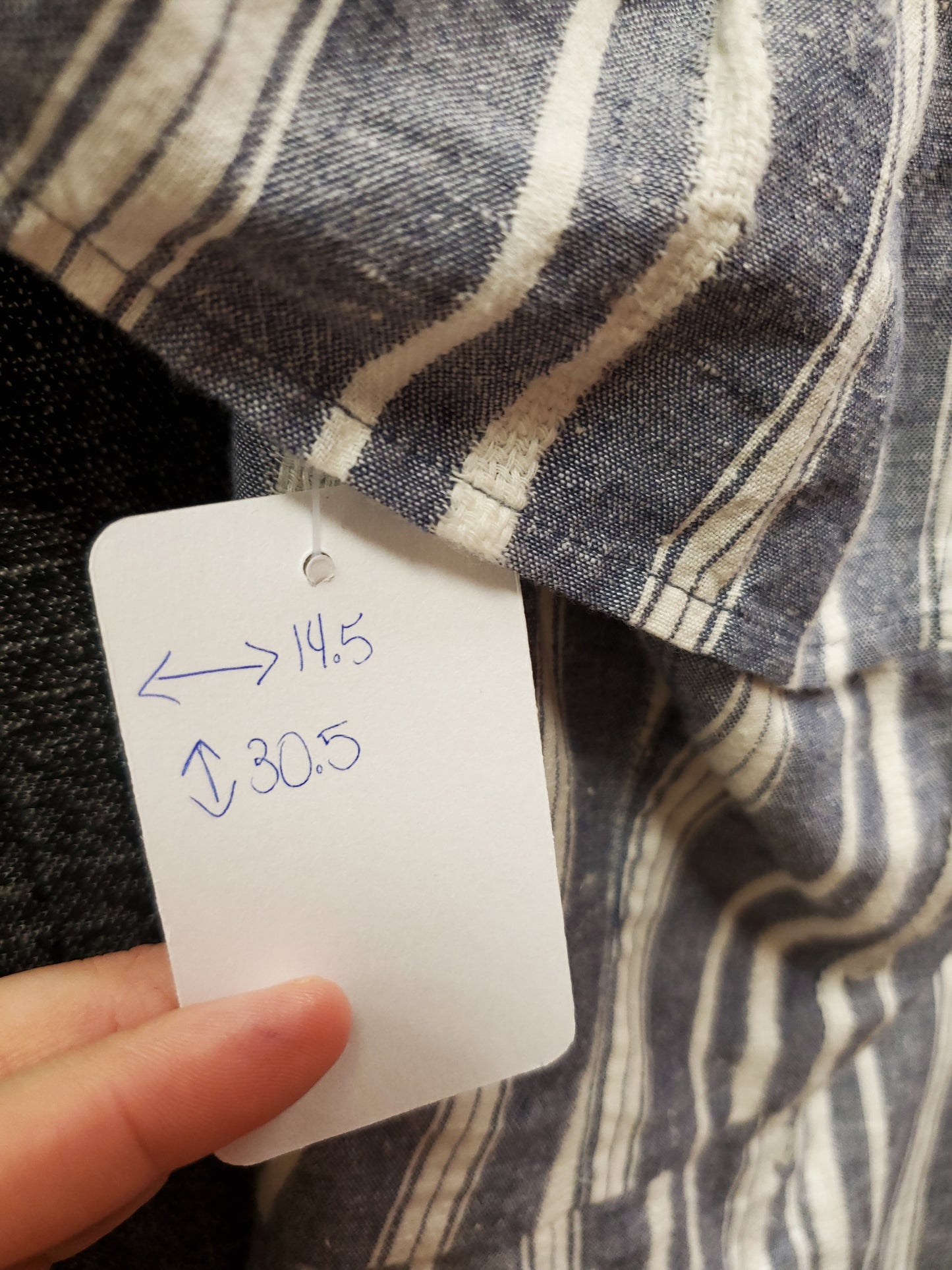 Blue and White Vertical Striped Dress RS. Size XS. - Scarlett's Riverside Boutique