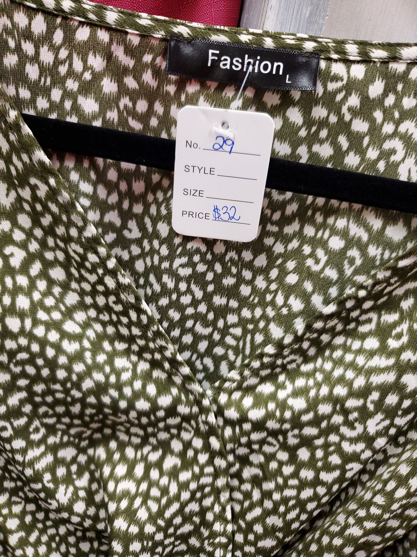 Olive Green Animal Print Dress RS 29 - Scarlett's Riverside Boutique