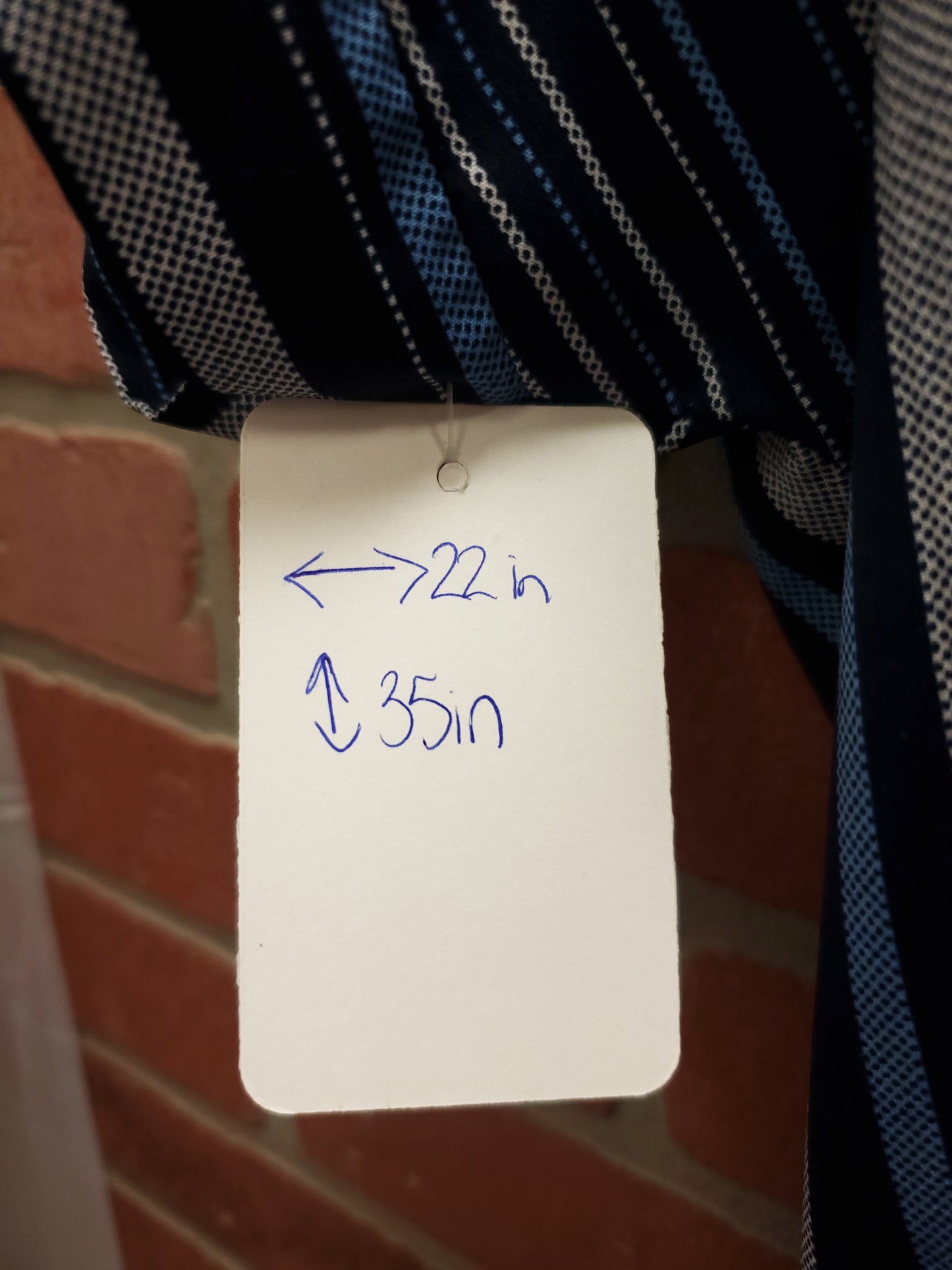 Blue Striped Dress w/ Buttons. Size L. - Scarlett's Riverside Boutique