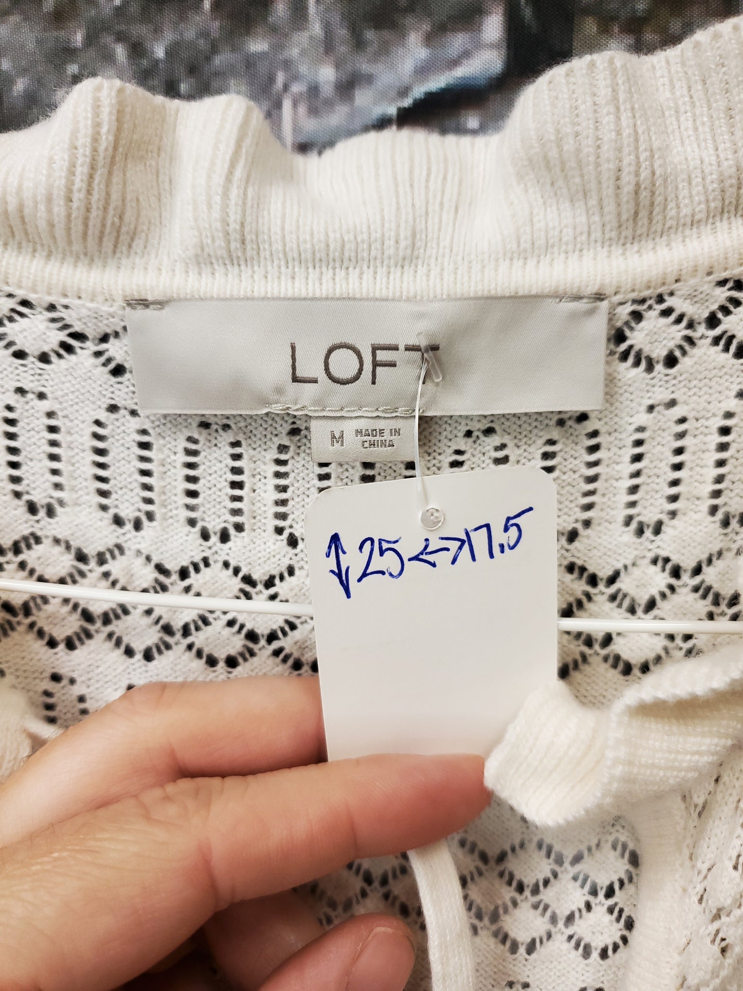 Loft. Cream White Knitted Blouse. Size M. RS 29. - Scarlett's Riverside Boutique