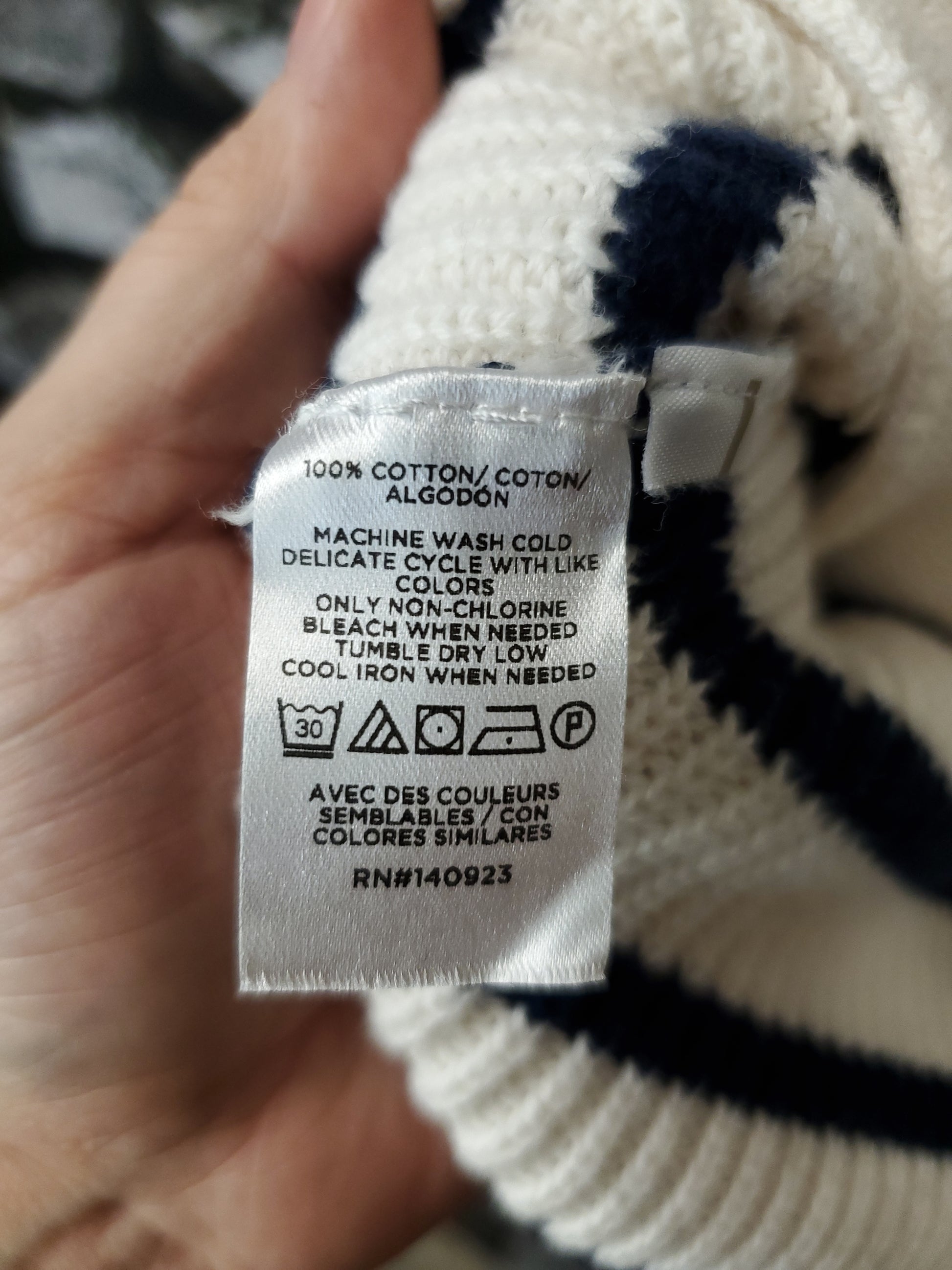 Loft. Navy and White Stripped Knitted Sweater. Size M. RS 29. - Scarlett's Riverside Boutique