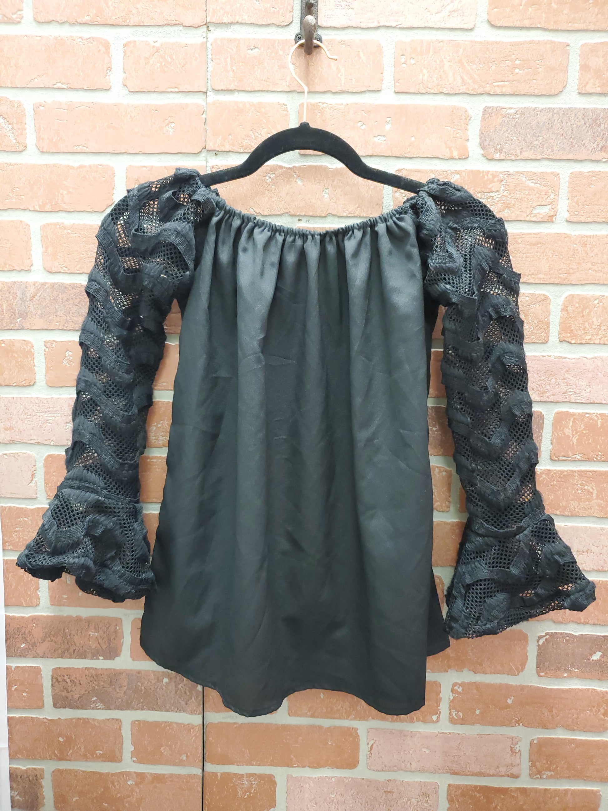 Black Balloon Sleeve Blouse. Size M. RS 99 - Scarlett's Riverside Boutique