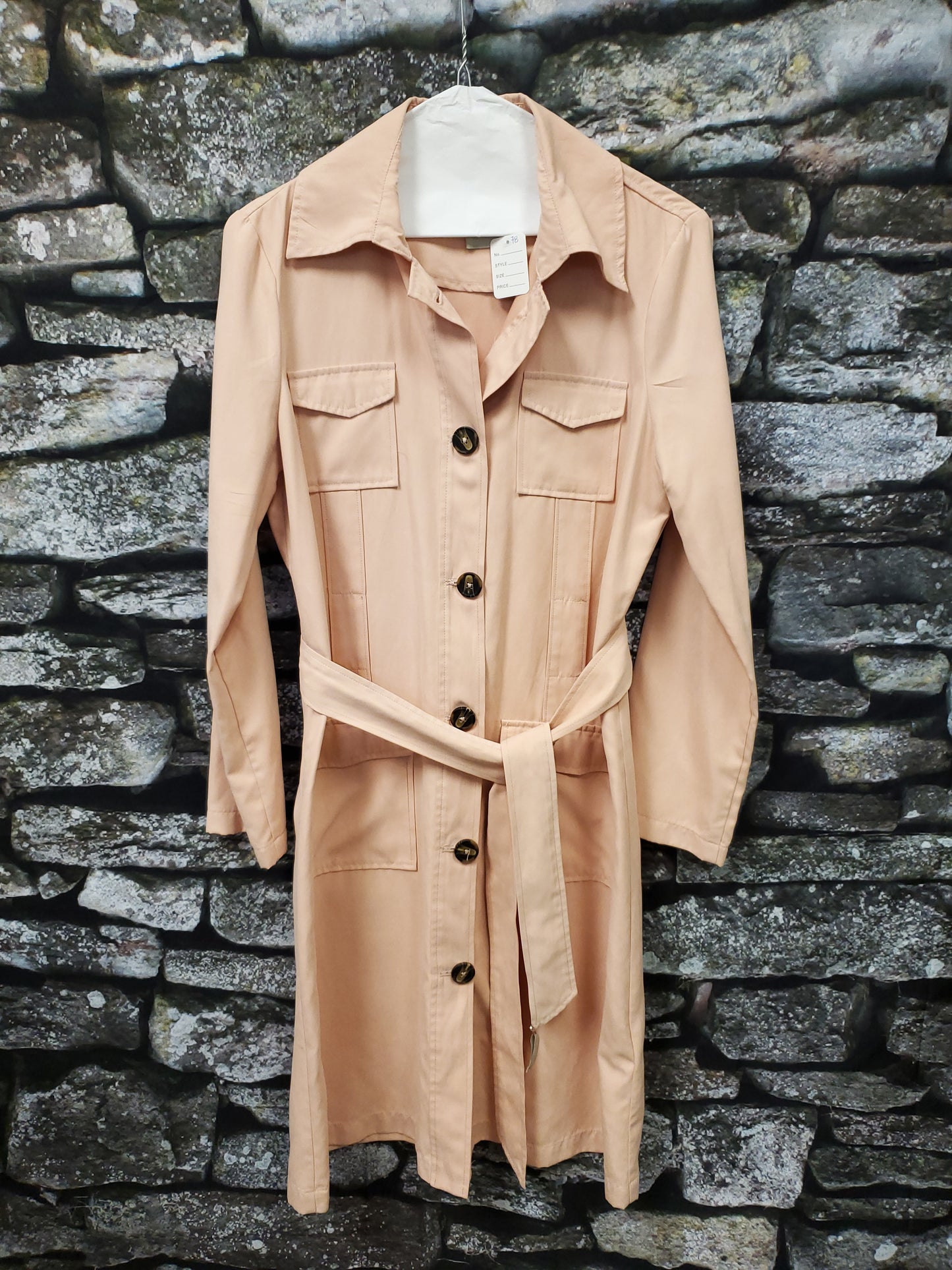 Jack by BB Dakota. Pink button down trench jacket. Size L. RS 78 - Scarlett's Riverside Boutique
