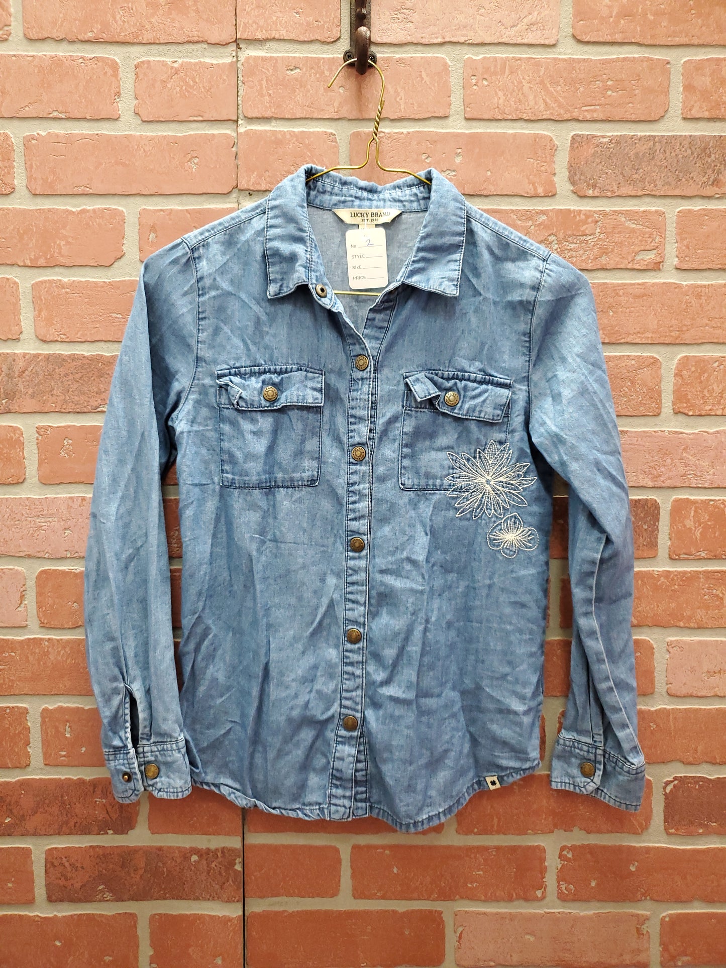 Lucky Brand Denim Blouse. Size M. RS 2. - Scarlett's Riverside Boutique