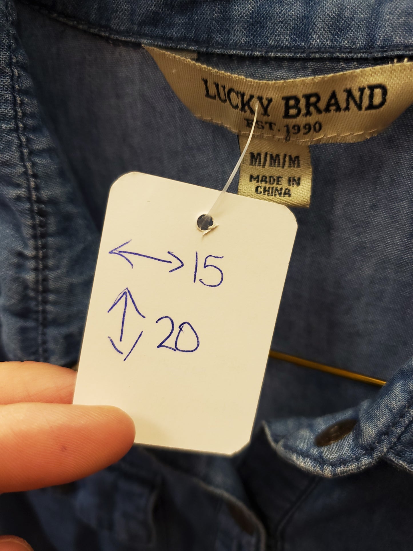 Lucky Brand Denim Blouse. Size M. RS 2. - Scarlett's Riverside Boutique