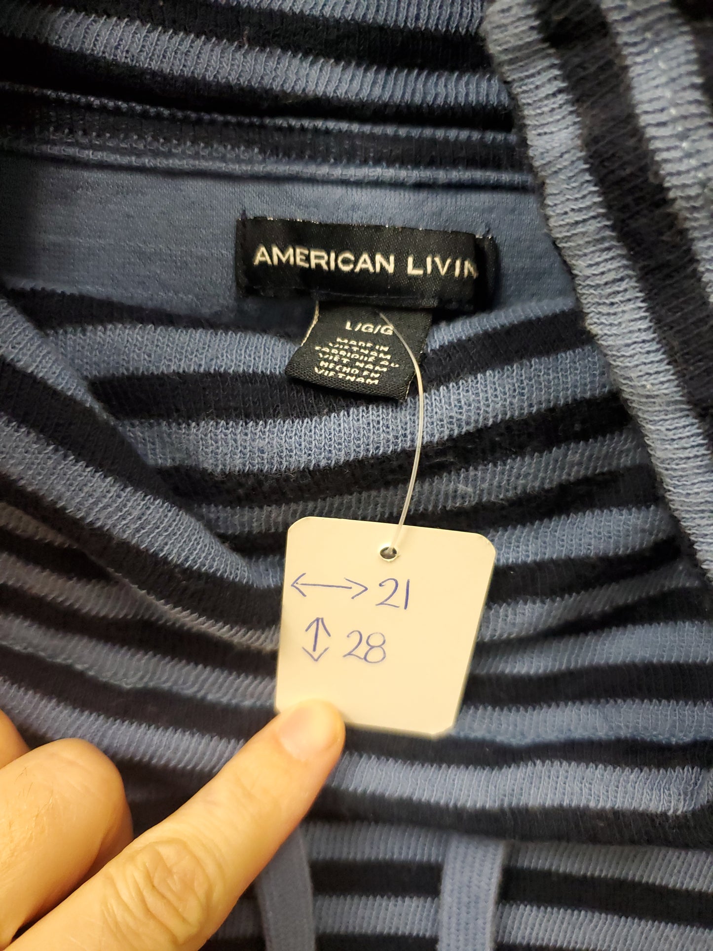 American Living Blue Striped Pullover. Size L. RS 84. - Scarlett's Riverside Boutique