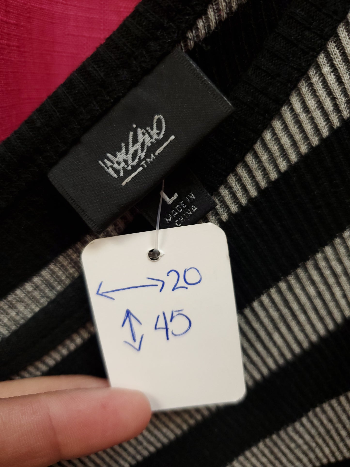 Mossimo Black and Grey Striped Dress. Size L. RS 89 - Scarlett's Riverside Boutique