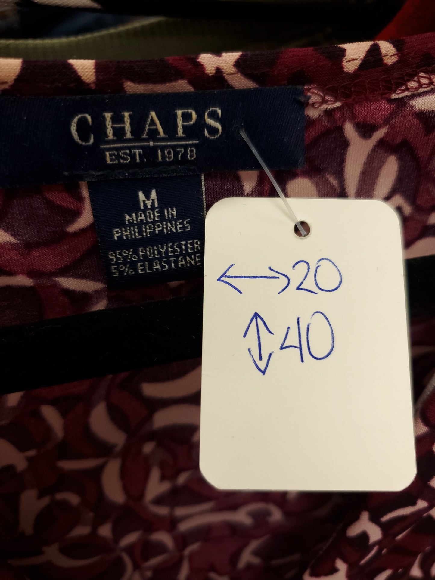 Chaps Purple and Magenta Designed Dress. Size M. RS 89. - Scarlett's Riverside Boutique