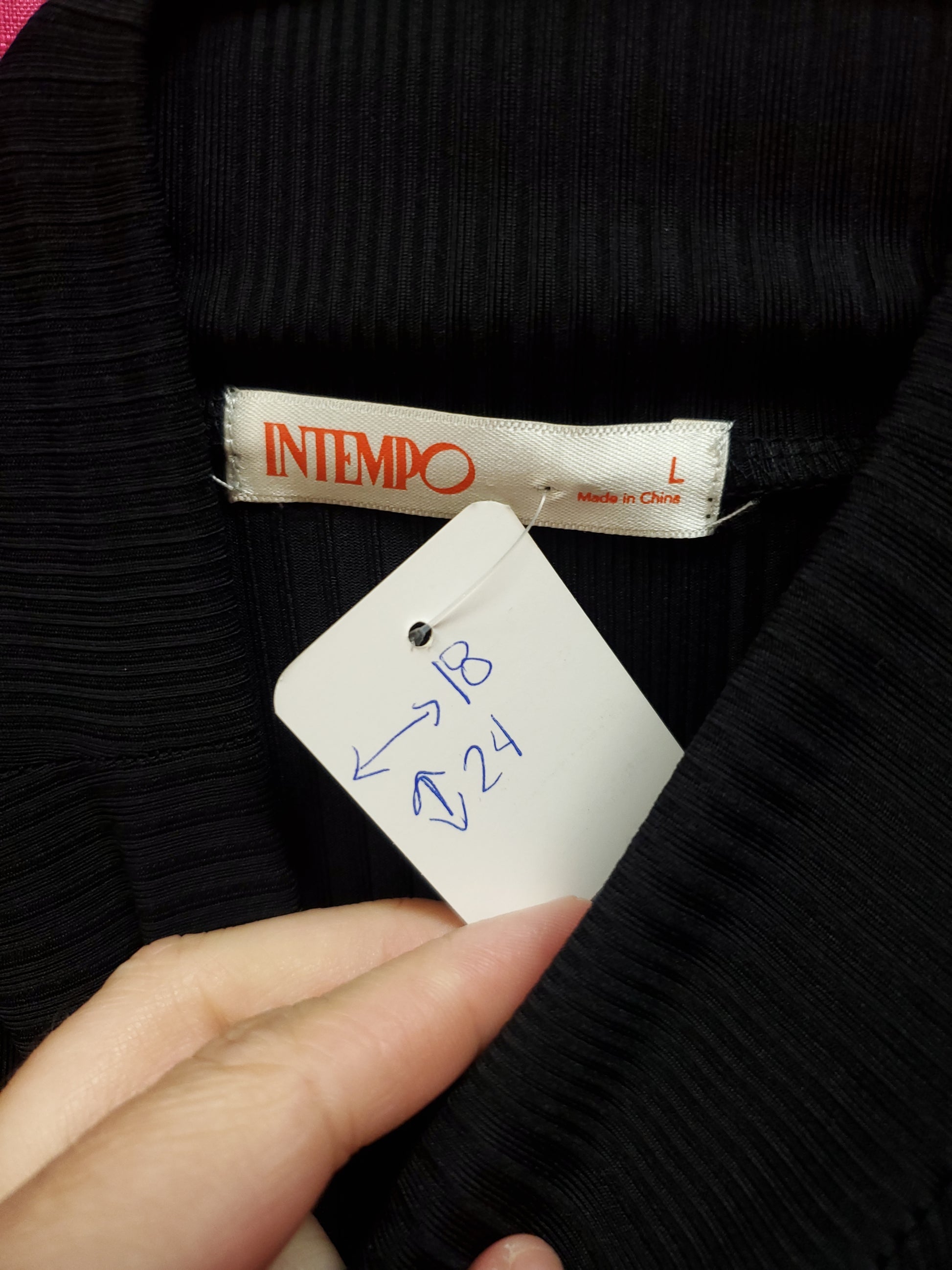 Intempo Black Long Sleeve Blouse. Size L. RS 37 - Scarlett's Riverside Boutique