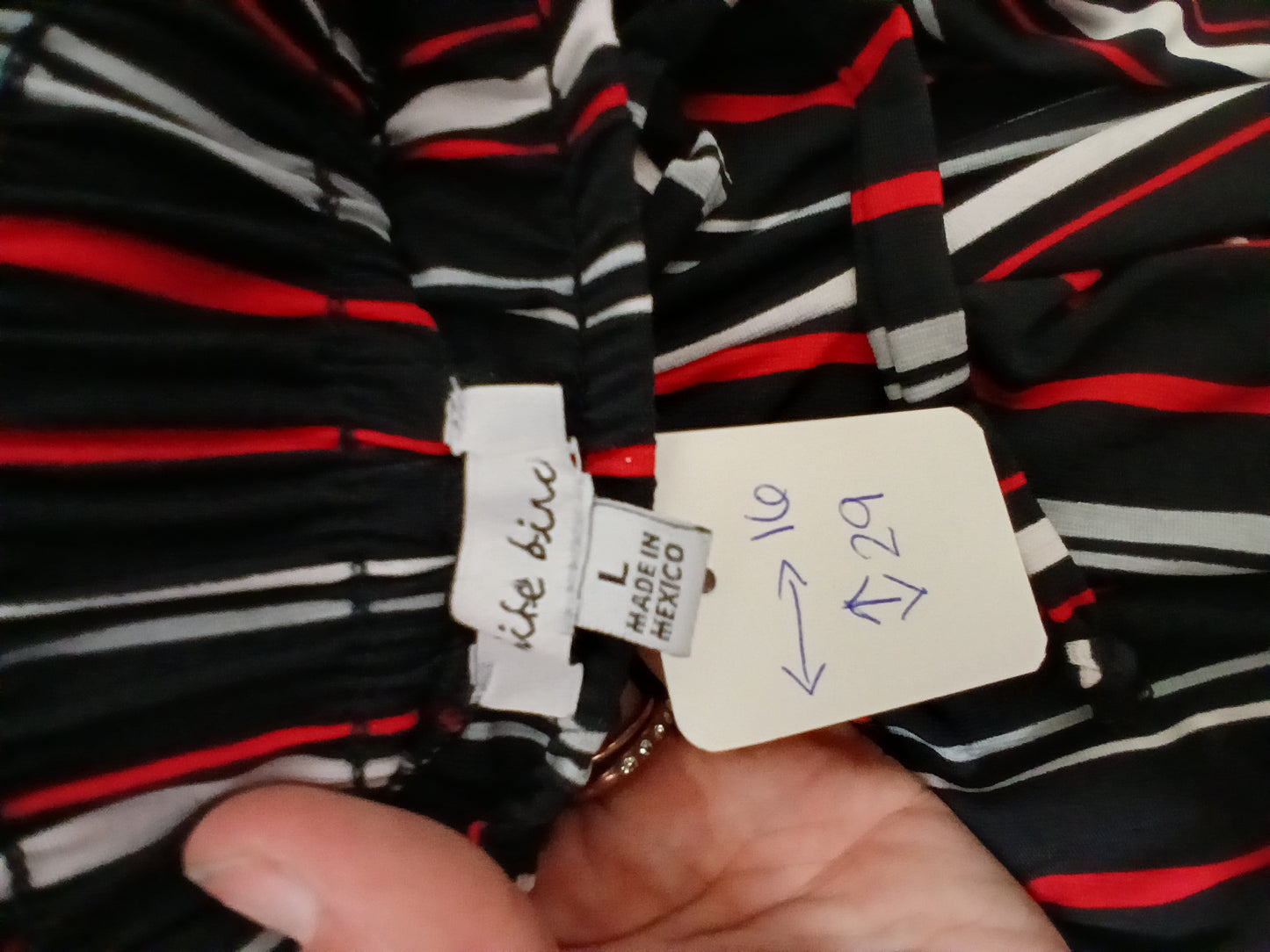 White Birch Black Red & White Striped Pants Size Large RS 88 - Scarlett's Riverside Boutique