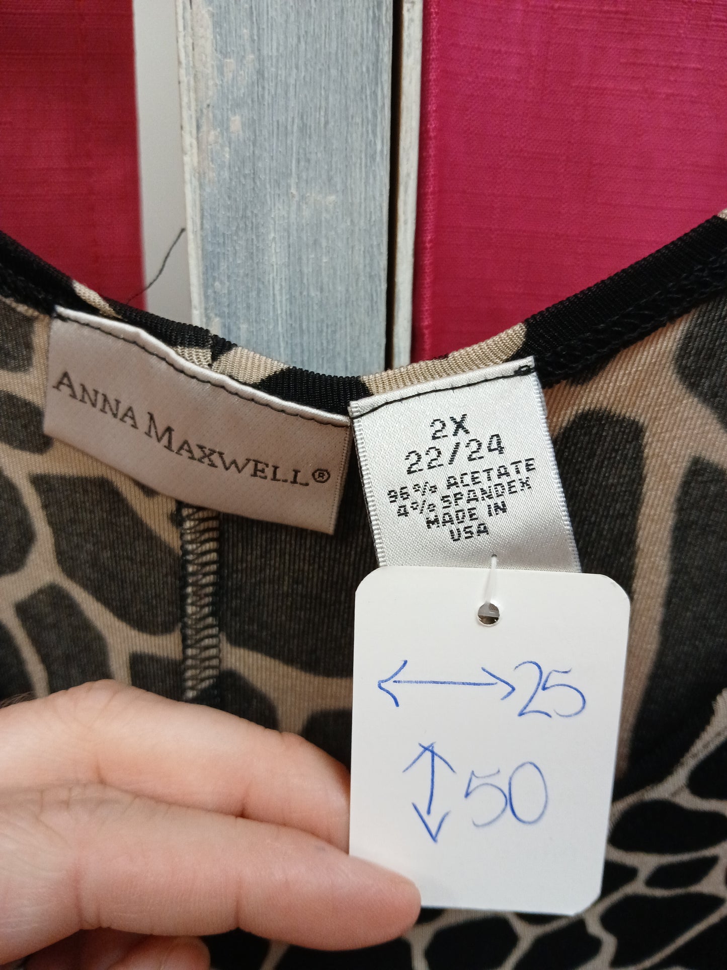 Anna Maxwell Black and Animal Print Dress. Size 2X. RS 91 - Scarlett's Riverside Boutique