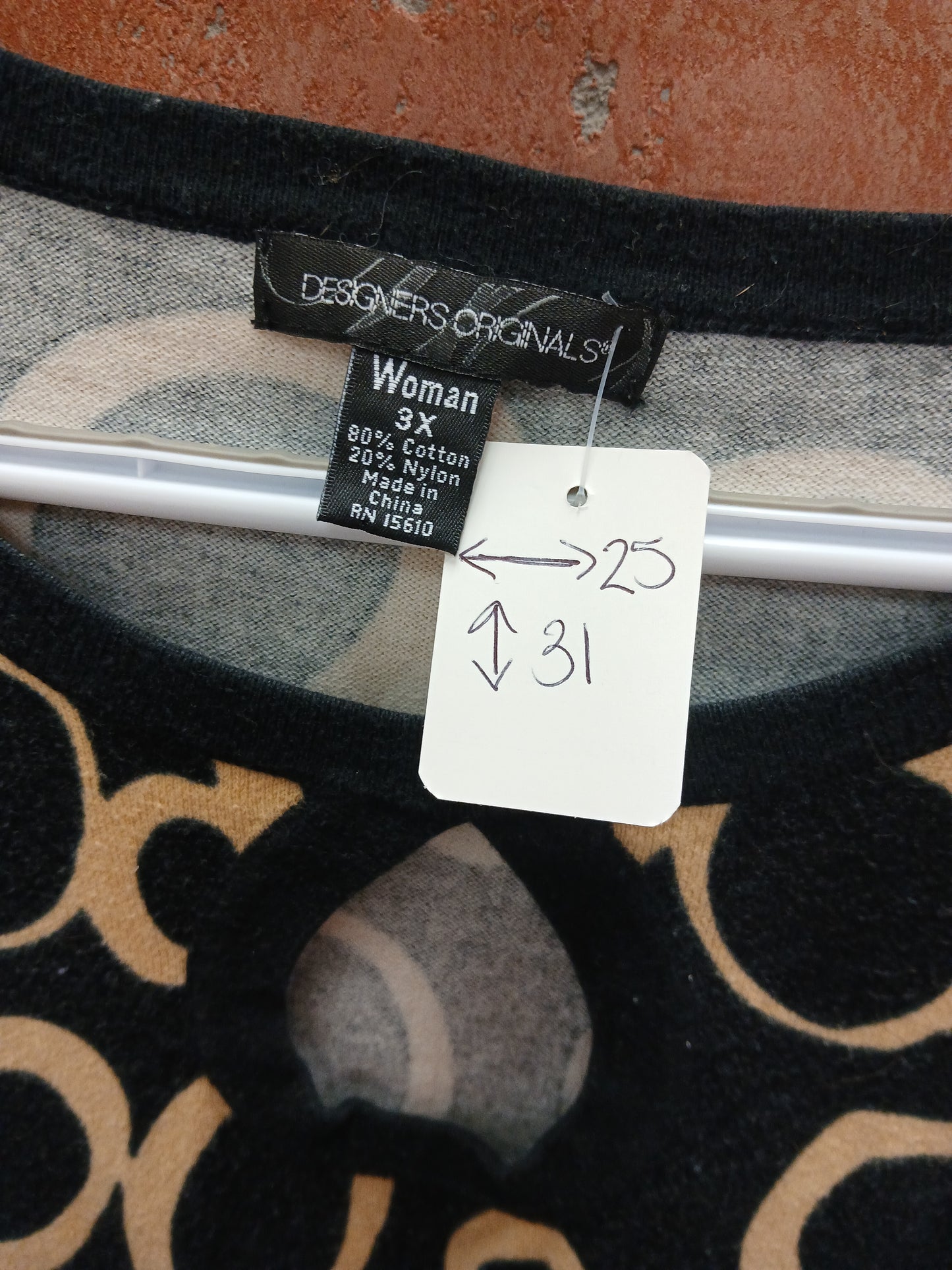 Designers Originals Black and Gold Blouse. Size 3X. RS 68 - Scarlett's Riverside Boutique