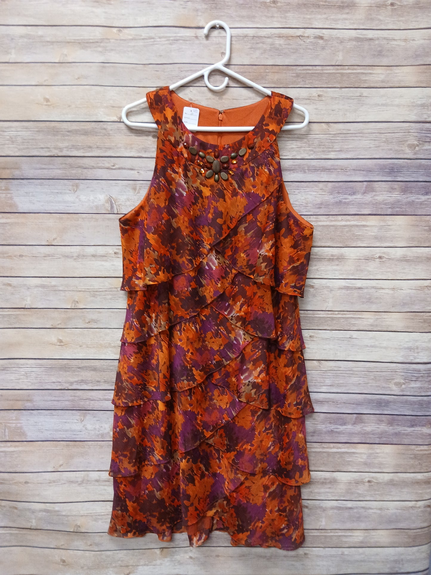 Jessica Howard Pink, Orange, & Purple Ruffle Dress. Size 18W. RS 68 - Scarlett's Riverside Boutique