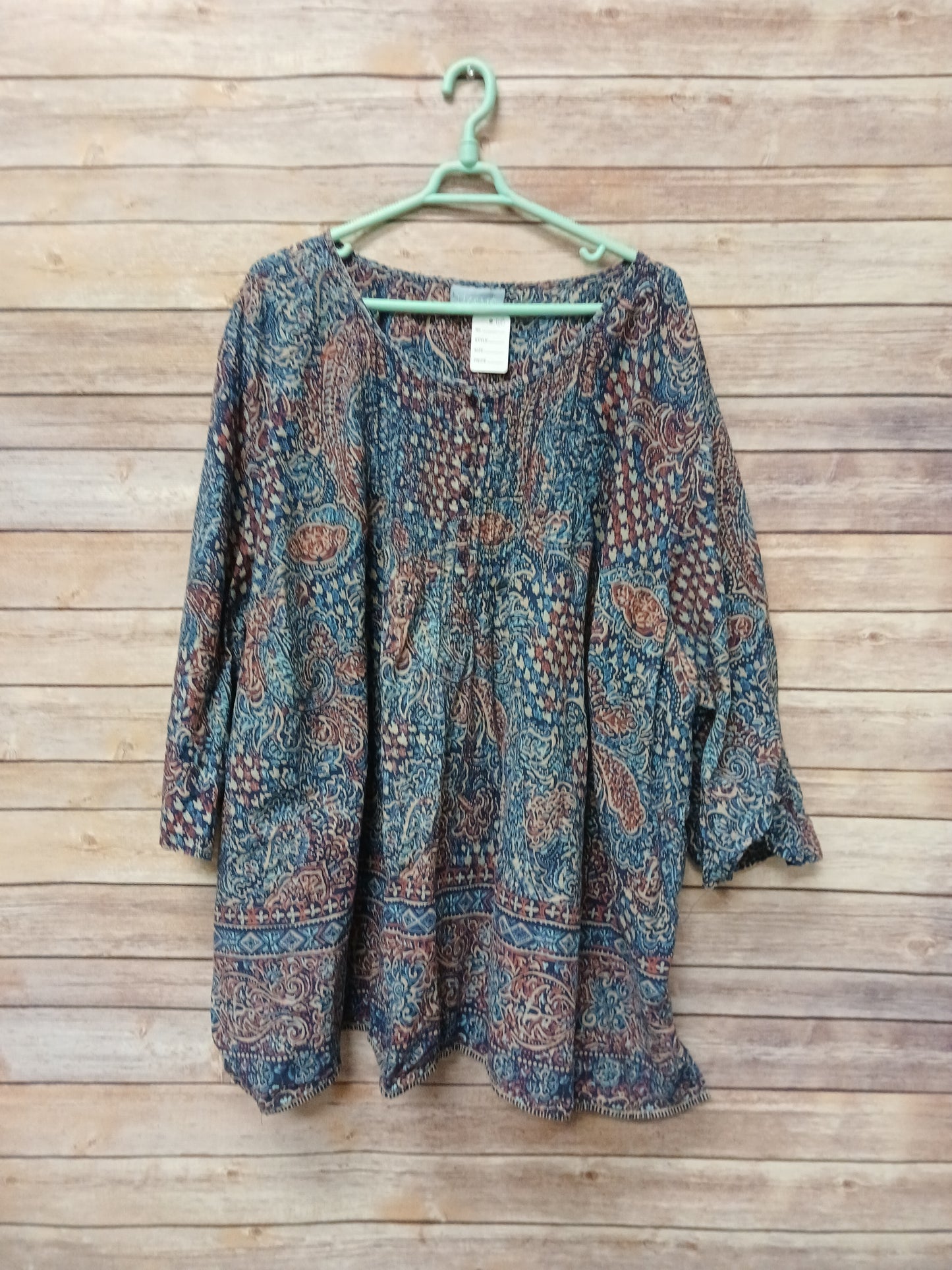 Liz & Me Blue & Pink Blouse. Size 3X. RS 68 - Scarlett's Riverside Boutique