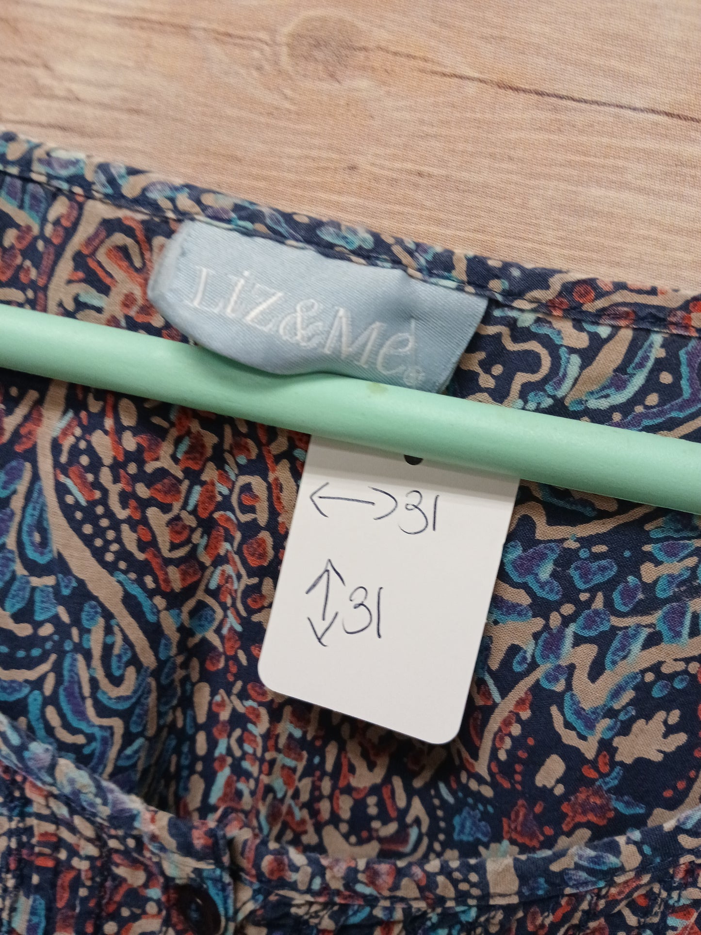 Liz & Me Blue & Pink Blouse. Size 3X. RS 68 - Scarlett's Riverside Boutique