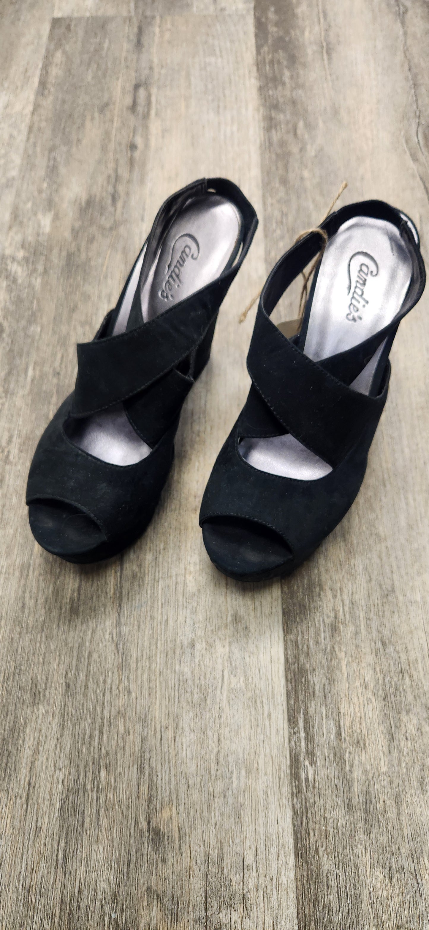 Candies Black Wedges Size 8.5 RS 37 - Scarlett's Riverside Boutique