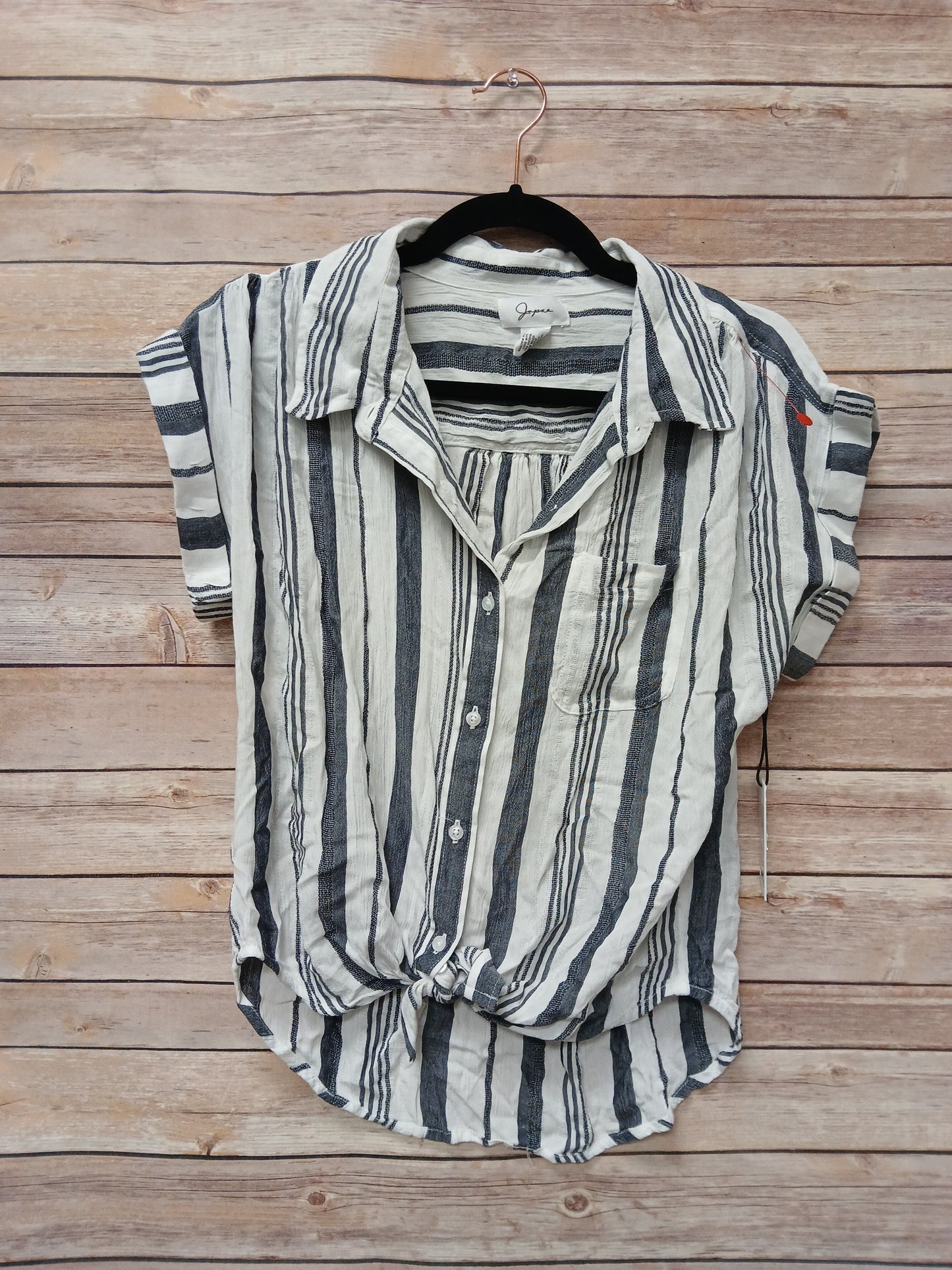 Japra Navy & White Striped Blouse. Size S. RS 99 - Scarlett's Riverside Boutique