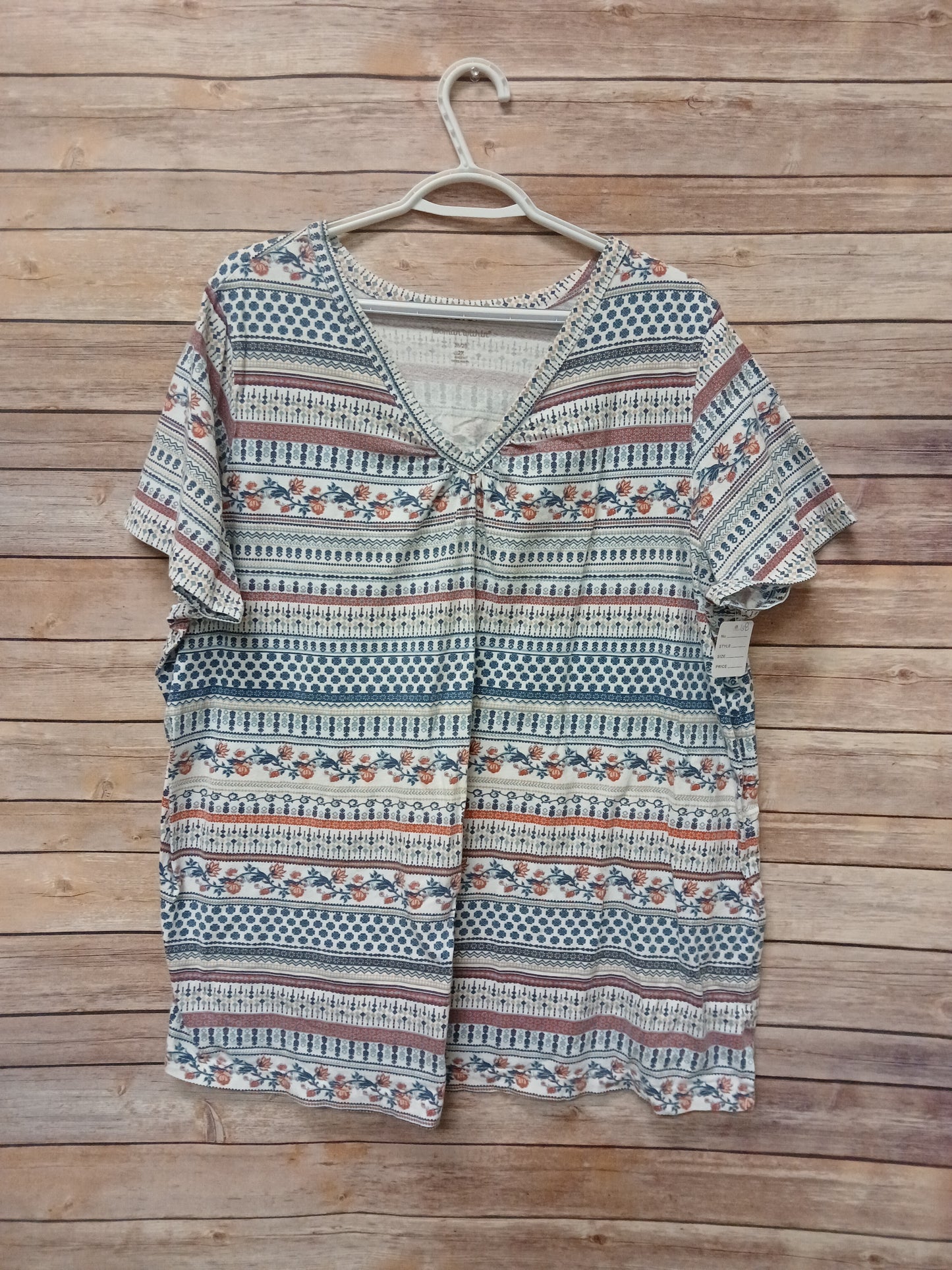 Woman Within Multi Color Designed Blouse. Size 2X. RS 68 - Scarlett's Riverside Boutique